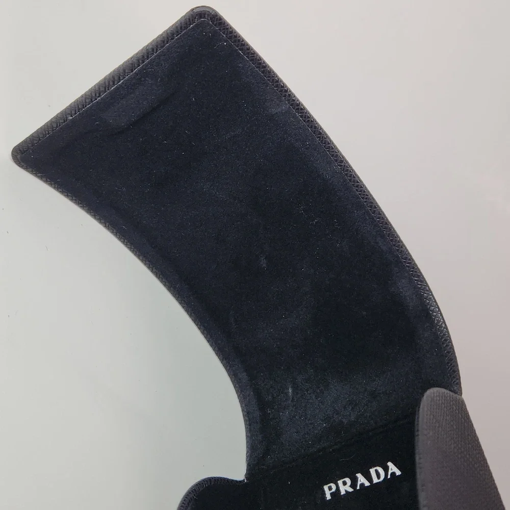 PRADA SAFFIANO Black Leather Sunglasses Case EUC